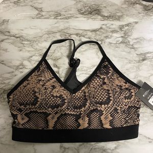 NWT snakeskin activewear bra